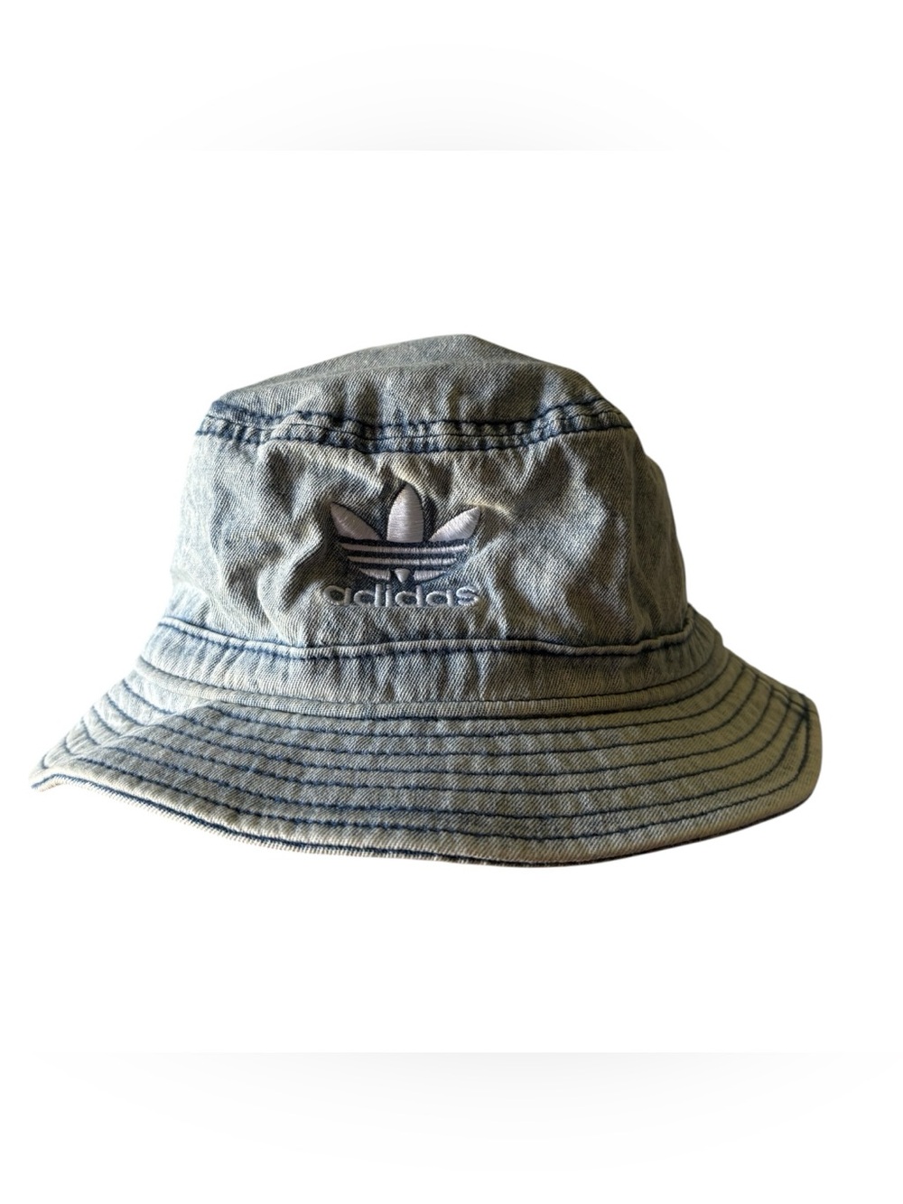 adidas Light Blue Denim Trefoil Bucket Hat